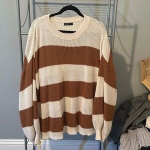 Shein Moosta Plus Drop Shoulder Stripped Sweater (size 20) 4 XL Worn